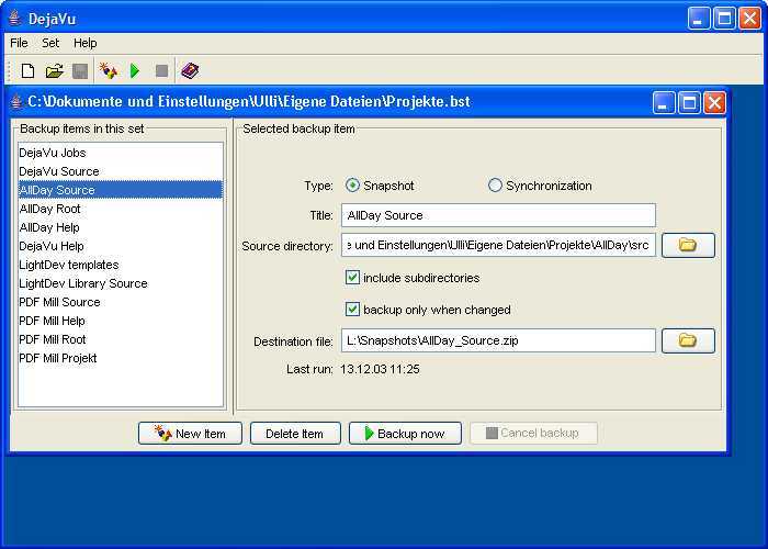 DejaVu Screenshot